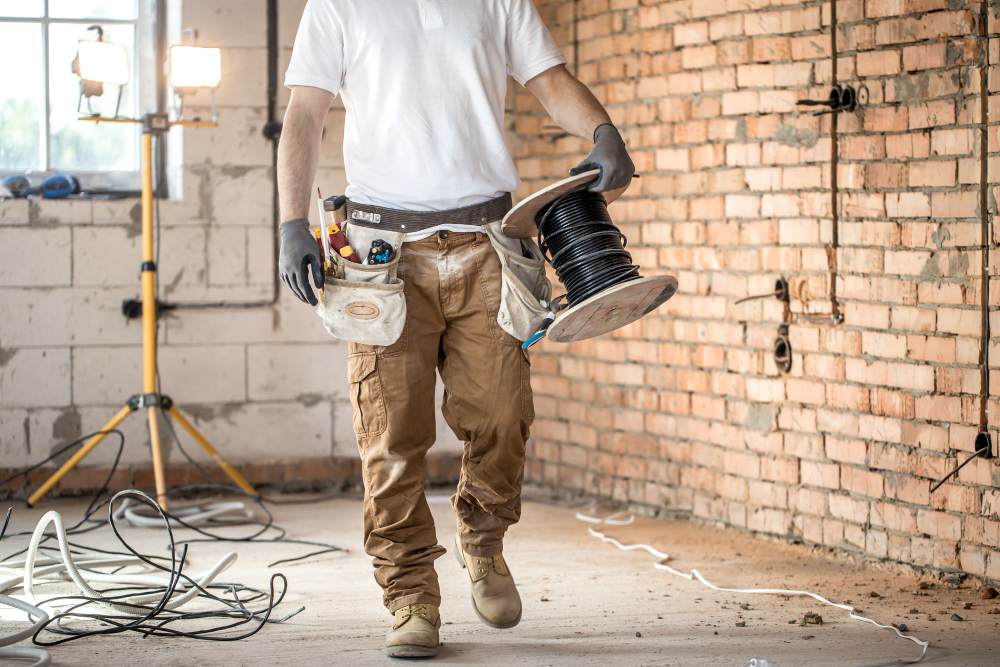 électricien sur un chantier